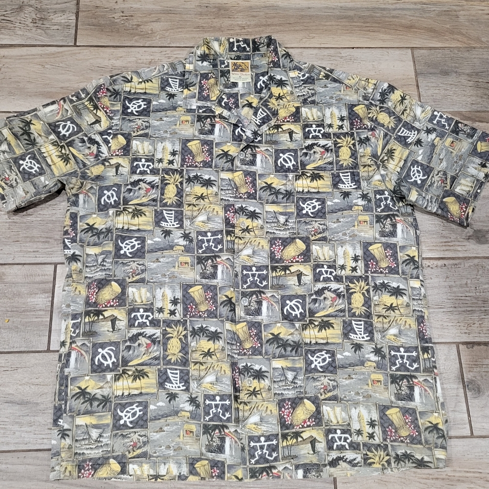 Winnie Fashion Xl Mens Shirt  made in Hawaii tropical Palm Trees Cocunt Surf